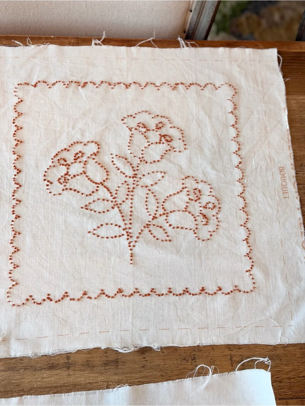 7 Vintage 80’s Candlewicking Embroidery Pillow Fronts. 16x16 | Shabby Chic